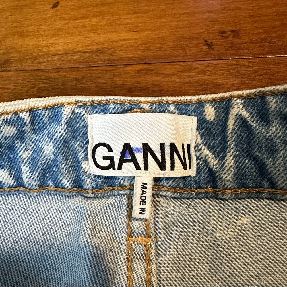 Ganni Blue Acid Wash Betzy Flare Jeans - Picture 6 of 16